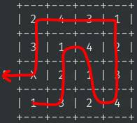 Solution path for puzzle 2