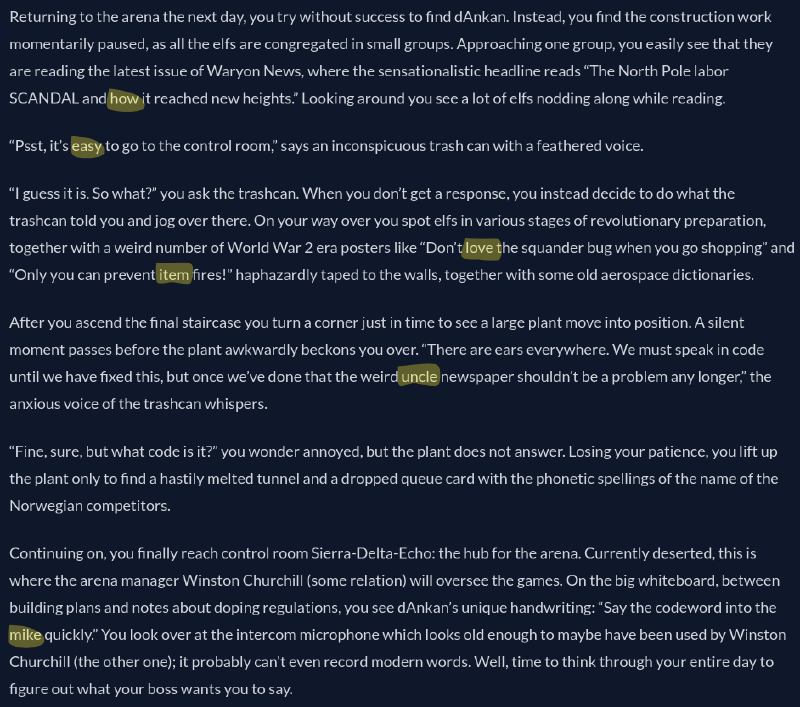 Window 3 phonetic alphabet (WW2 CCB) highlights
